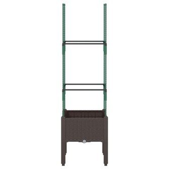 Plantenbak met latwerk 40x40x142,5 cm polypropeen bruin 3