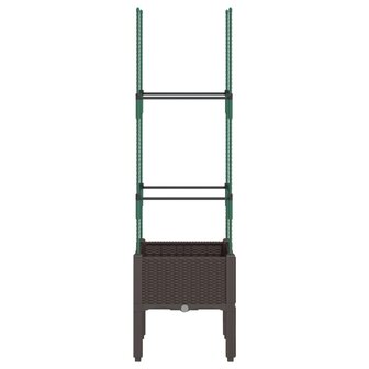Plantenbak met latwerk 40x40x142,5 cm polypropeen bruin 4