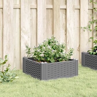 Plantenbak met pinnen 42,5x42,5x28,5 cm polypropeen lichtgrijs 3