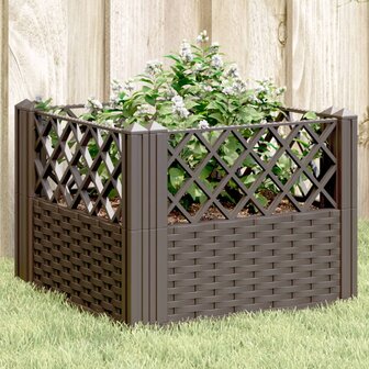Plantenbak met pinnen 43,5x43,5x43,5 cm polypropeen bruin 1
