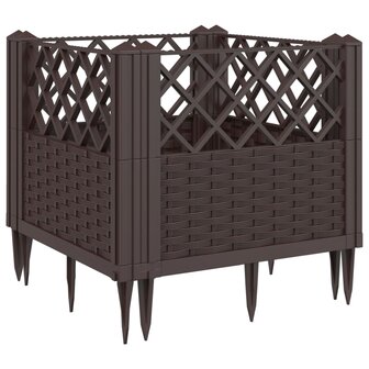 Plantenbak met pinnen 43,5x43,5x43,5 cm polypropeen bruin 2