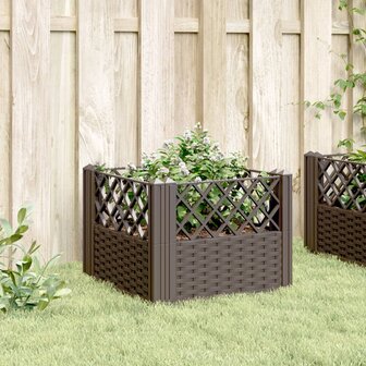 Plantenbak met pinnen 43,5x43,5x43,5 cm polypropeen bruin 3