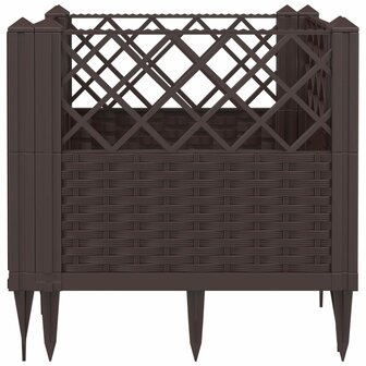 Plantenbak met pinnen 43,5x43,5x43,5 cm polypropeen bruin 5