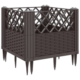 Plantenbak met pinnen 43,5x43,5x43,5 cm polypropeen bruin 6