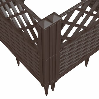 Plantenbak met pinnen 43,5x43,5x43,5 cm polypropeen bruin 7