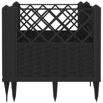 Plantenbak met pinnen 43,5x43,5x43,5 cm polypropeen zwart 5