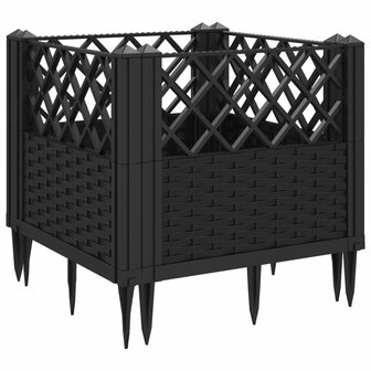 Plantenbak met pinnen 43,5x43,5x43,5 cm polypropeen zwart 6