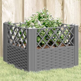 Plantenbak met pinnen 43,5x43,5x43,5 cm polypropeen lichtgrijs 1