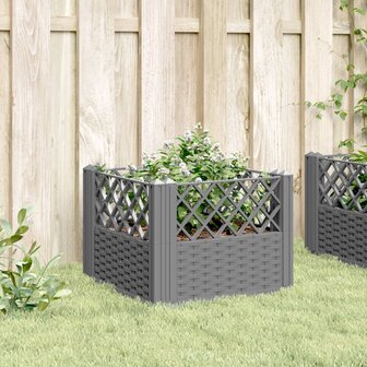 Plantenbak met pinnen 43,5x43,5x43,5 cm polypropeen lichtgrijs 3