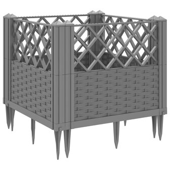 Plantenbak met pinnen 43,5x43,5x43,5 cm polypropeen lichtgrijs 6