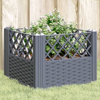 Plantenbak met pinnen 43,5x43,5x43,5 cm polypropeen grijs 1