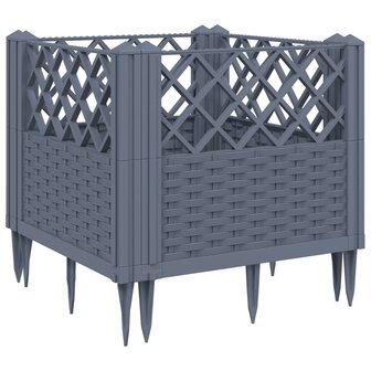Plantenbak met pinnen 43,5x43,5x43,5 cm polypropeen grijs 2