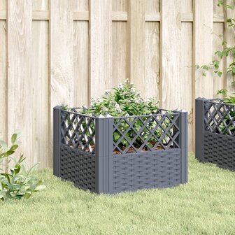 Plantenbak met pinnen 43,5x43,5x43,5 cm polypropeen grijs 3