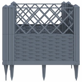 Plantenbak met pinnen 43,5x43,5x43,5 cm polypropeen grijs 5