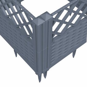 Plantenbak met pinnen 43,5x43,5x43,5 cm polypropeen grijs 7