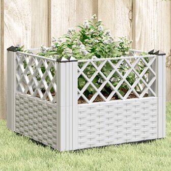 Plantenbak met pinnen 43,5x43,5x43,5 cm polypropeen wit 1