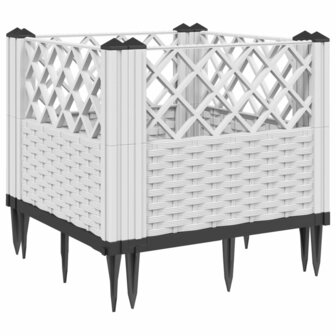 Plantenbak met pinnen 43,5x43,5x43,5 cm polypropeen wit 2