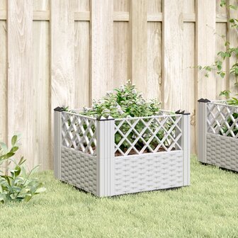 Plantenbak met pinnen 43,5x43,5x43,5 cm polypropeen wit 3
