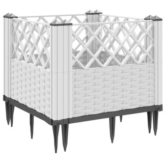 Plantenbak met pinnen 43,5x43,5x43,5 cm polypropeen wit 6