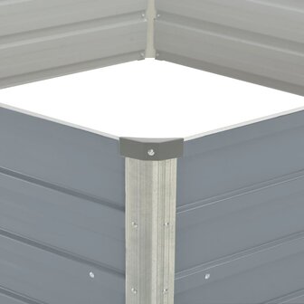 Plantenbak verhoogd 129x129x46 cm gegalvaniseerd staal grijs 4