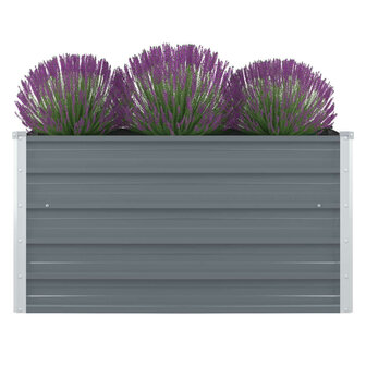 Plantenbak verhoogd 100x100x45 cm gegalvaniseerd staal grijs 1