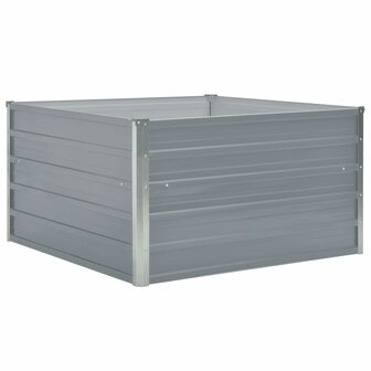 Plantenbak verhoogd 100x100x45 cm gegalvaniseerd staal grijs 2
