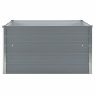Plantenbak verhoogd 100x100x45 cm gegalvaniseerd staal grijs 3