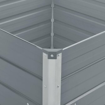 Plantenbak verhoogd 100x100x45 cm gegalvaniseerd staal grijs 4