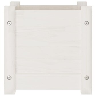 Plantenbak 31x31x31 cm massief grenenhout wit 4