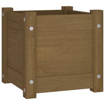 Plantenbak 31x31x31 cm massief grenenhout honingbruin 2