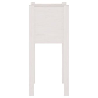 Plantenbak 31x31x70 cm massief grenenhout wit 4