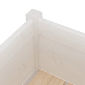 Plantenbak 31x31x70 cm massief grenenhout wit 5