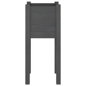 Plantenbak 31x31x70 cm massief grenenhout grijs 4