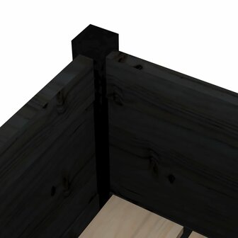 Plantenbak 31x31x70 cm massief grenenhout zwart 5