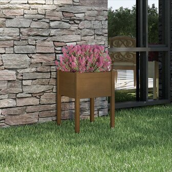 Plantenbak 50x50x70 cm massief grenenhout honingbruin 1