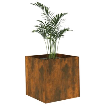 Plantenbak 40x40x40 cm bewerkt hout gerookt eikenkleurig 6