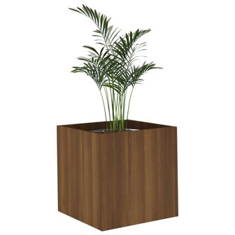 Plantenbak 40x40x40 cm bewerkt hout bruineiken 2