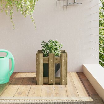 Plantenbak met hekontwerp 30x30x30 cm ge&iuml;mpregneerd grenenhout 1