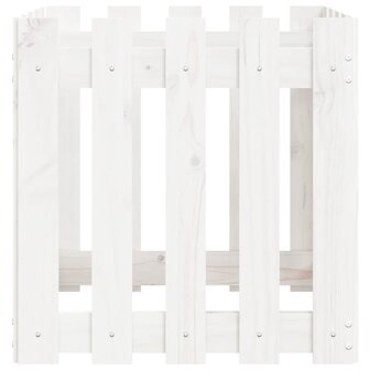 Plantenbak met hekontwerp 50x50x50 cm massief grenenhout wit 6