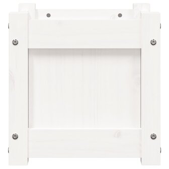 Plantenbak 31x31x31 cm massief grenenhout wit 5