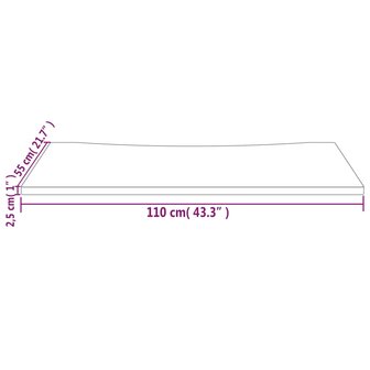 Bureaublad 110x55x2,5 cm massief grenenhout wit 7