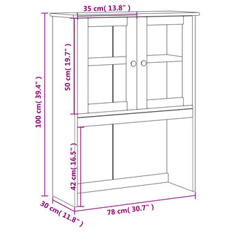 Opzetkast VIGO 78x30x100 cm massief grenenhout 9