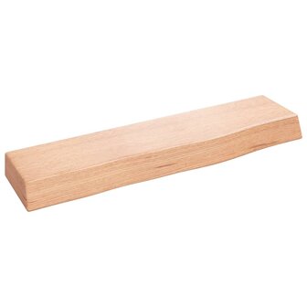 Wandschap 40x10x4 cm behandeld massief eikenhout lichtbruin 2