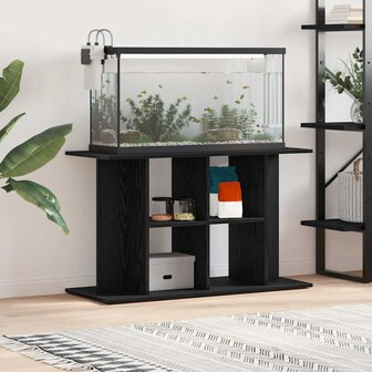 Aquariumstandaard 100x40x60 cm spaanplaat zwart eikenkleurig 1