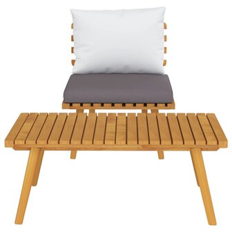 2-delige Loungeset met kussens massief acaciahout 3