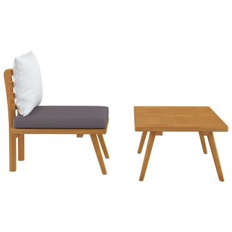 2-delige Loungeset met kussens massief acaciahout 4