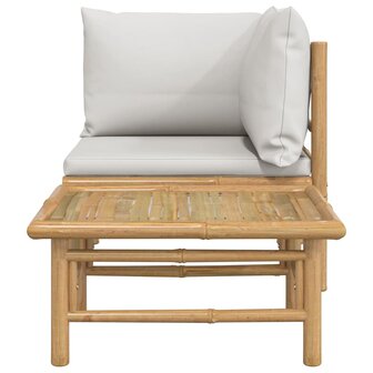 2-delige Loungeset met kussens bamboe lightgrijs 3