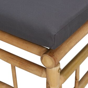 2-delige Loungeset met kussens bamboe donkergrijs 7