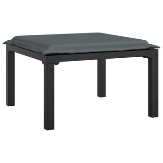 3-delige Loungeset met kussens poly rattan zwart en grijs 6