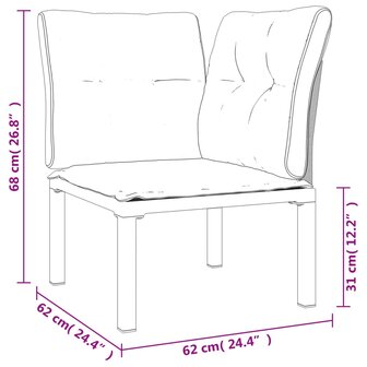3-delige Loungeset met kussens poly rattan zwart en grijs 9